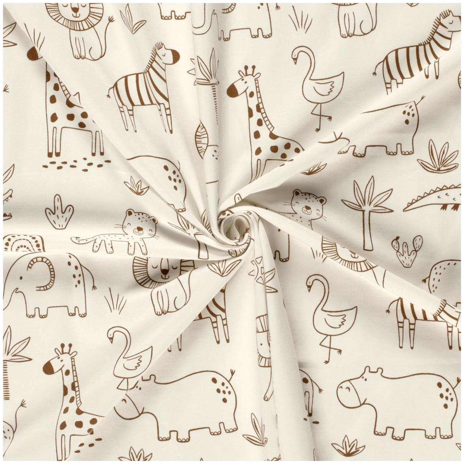 Tissu jersey Baby safari - écru