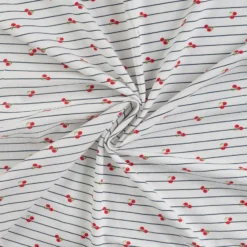 Tissu jersey Cerisette - blanc