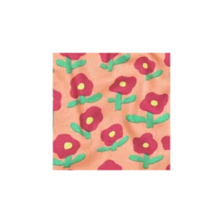 Tissu jersey côtelé Jennifer Bouron Fleurs - pêche