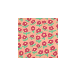 Tissu jersey côtelé Jennifer Bouron Fleurs - pêche