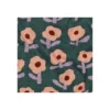 Tissu jersey côtelé Jennifer Bouron Fleurs - vert