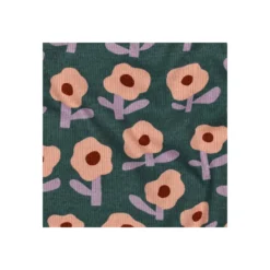 Tissu jersey côtelé Jennifer Bouron Fleurs - vert