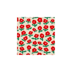Tissu jersey côtelé Jennifer Bouron Fleurs - écru