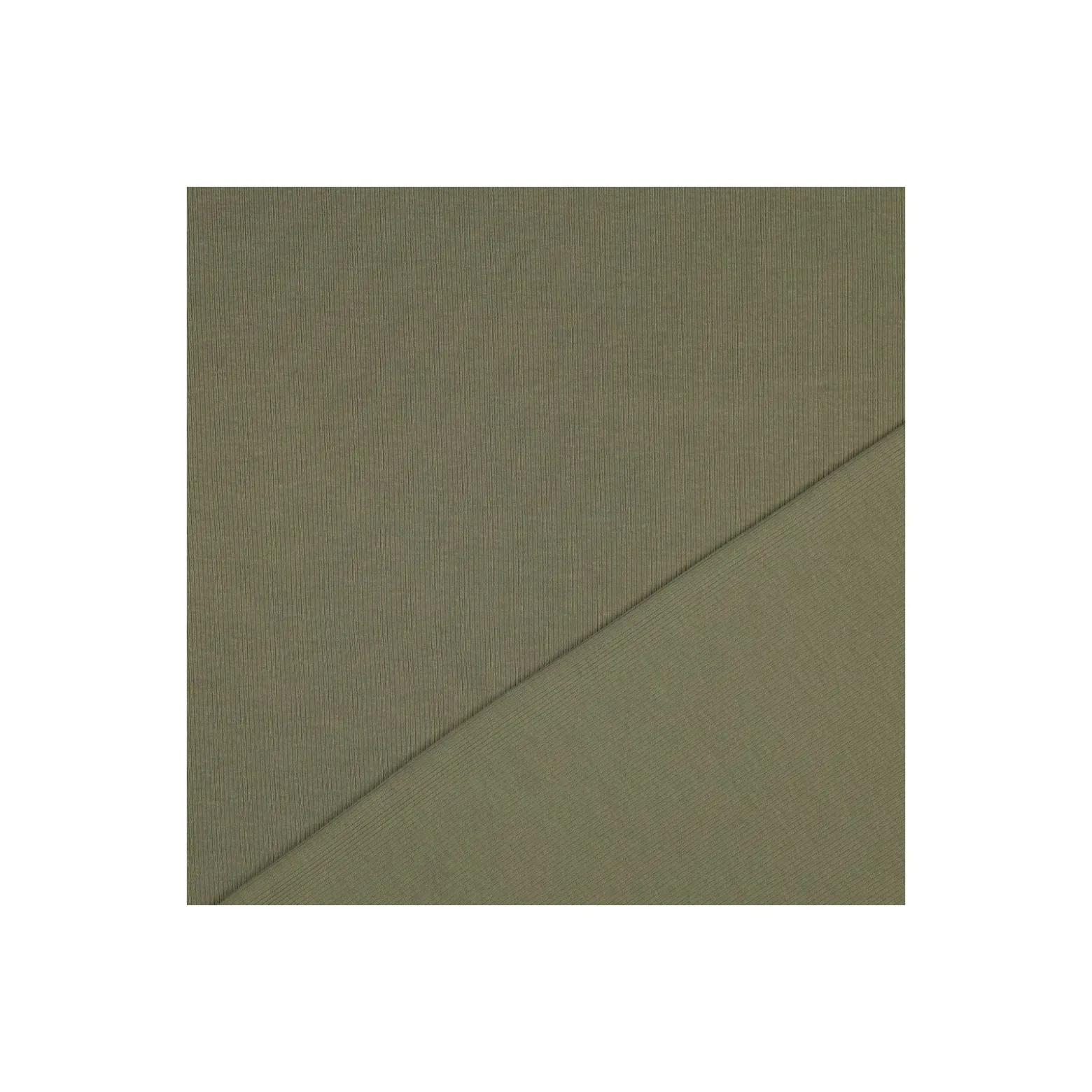 Tissu jersey côtelé - vert kaki
