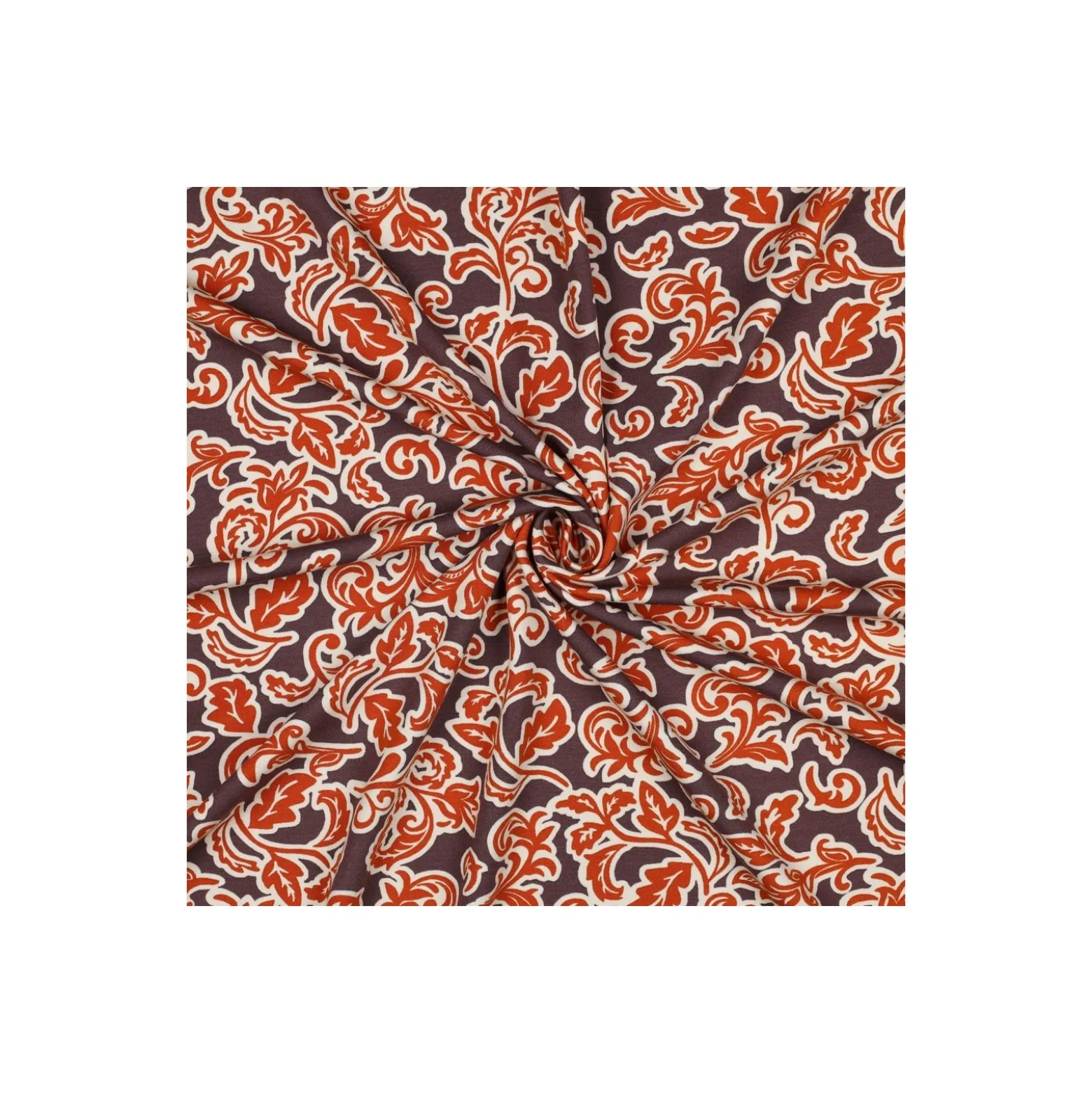 Tissu jersey milano Pommé fabrics Leaves - gris mauve