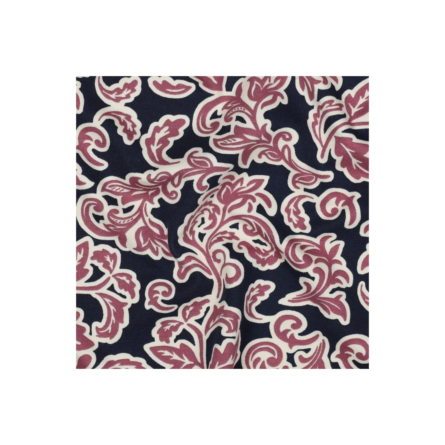 Tissu jersey milano Pommé fabrics Leaves - bleu marine