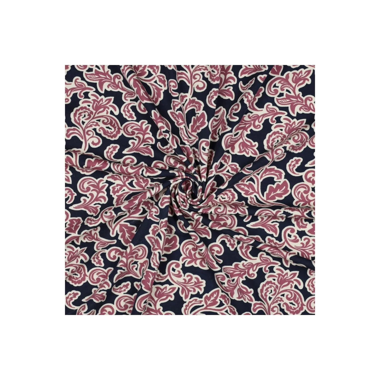 Tissu jersey milano Pommé fabrics Leaves - bleu marine