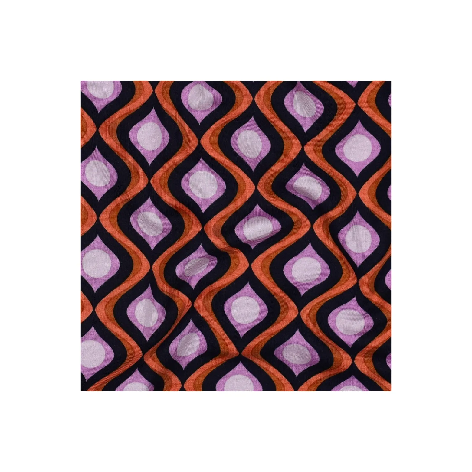 Tissu jersey milano Pommé fabrics Seventies - bleu nuit