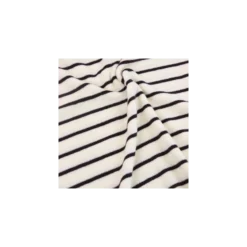 Tissu jersey éponge rayé Jim - écru / marron
