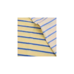 Tissu jersey éponge rayé Jim - jaune beurre / bleu