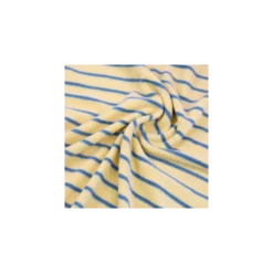 Tissu jersey éponge rayé Jim - jaune beurre / bleu