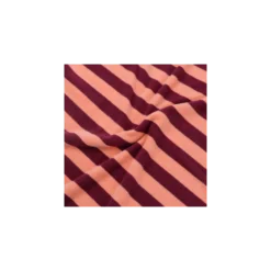 Tissu jersey éponge rayé Leo - bordeaux / corail