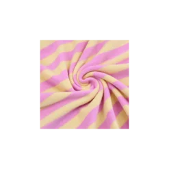 Tissu jersey éponge rayé Leo - jaune beurre / rose