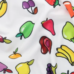 Tissu lycra maillot de bain Fruits - blanc