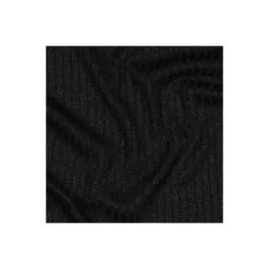 Tissu maille tricot côtelé lurex - noir