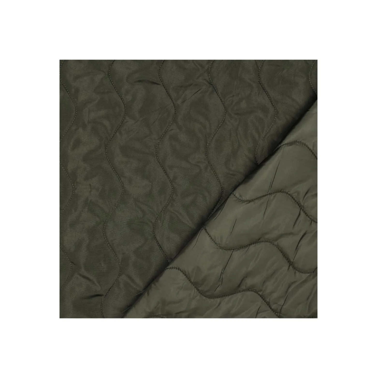 Tissu matelassé doudoune Waves - vert kaki