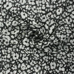 Tissu mousseline lurex Poésie - noir x 50cm