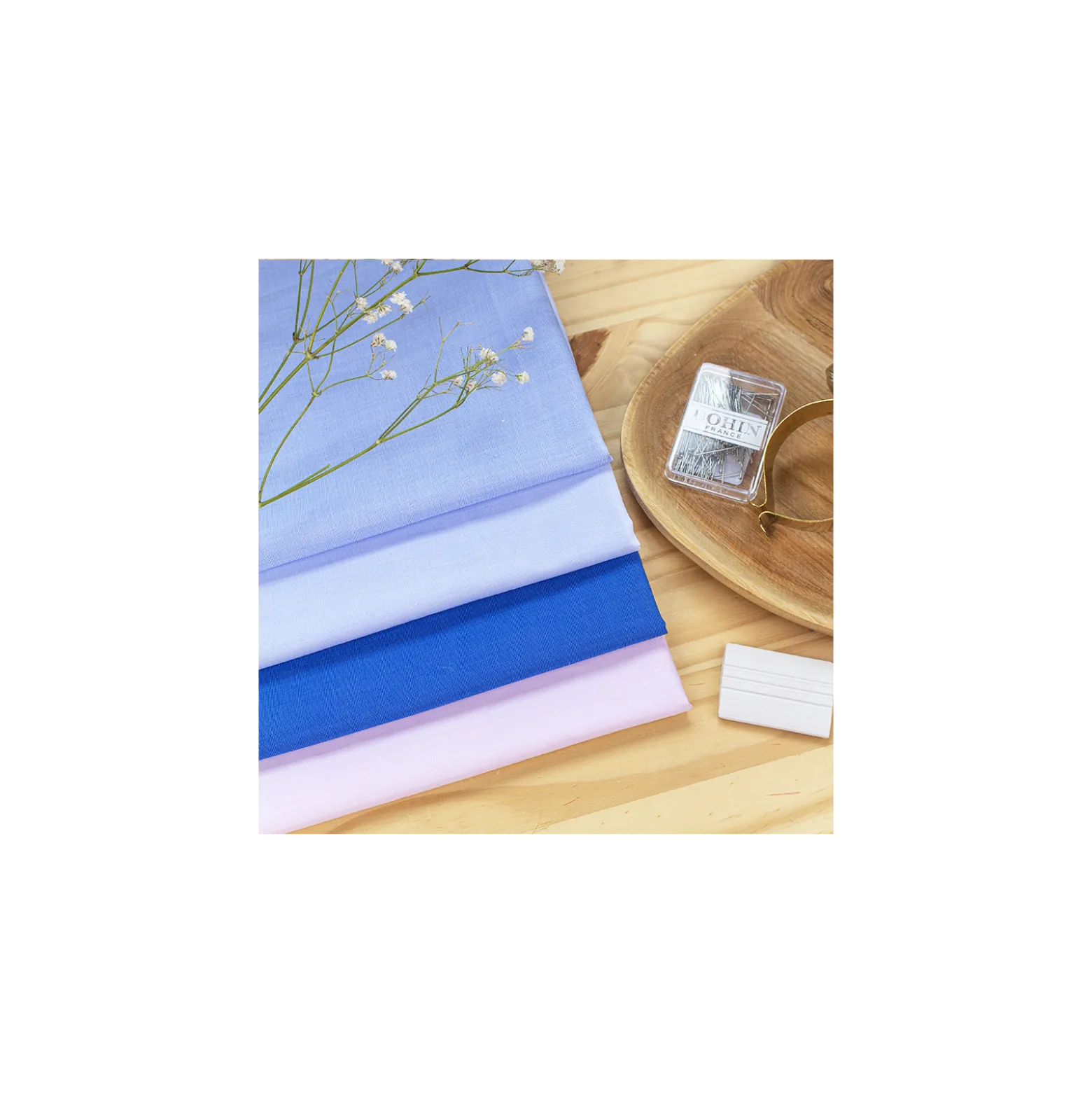 Tissu oxford Louison - bleu layette