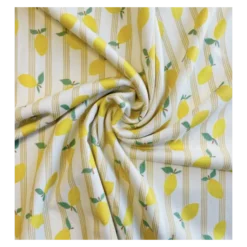 Tissu éponge monoface Lime - écru