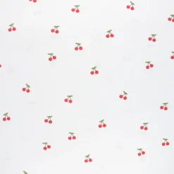 Tissu popeline de coton Cerise - blanc