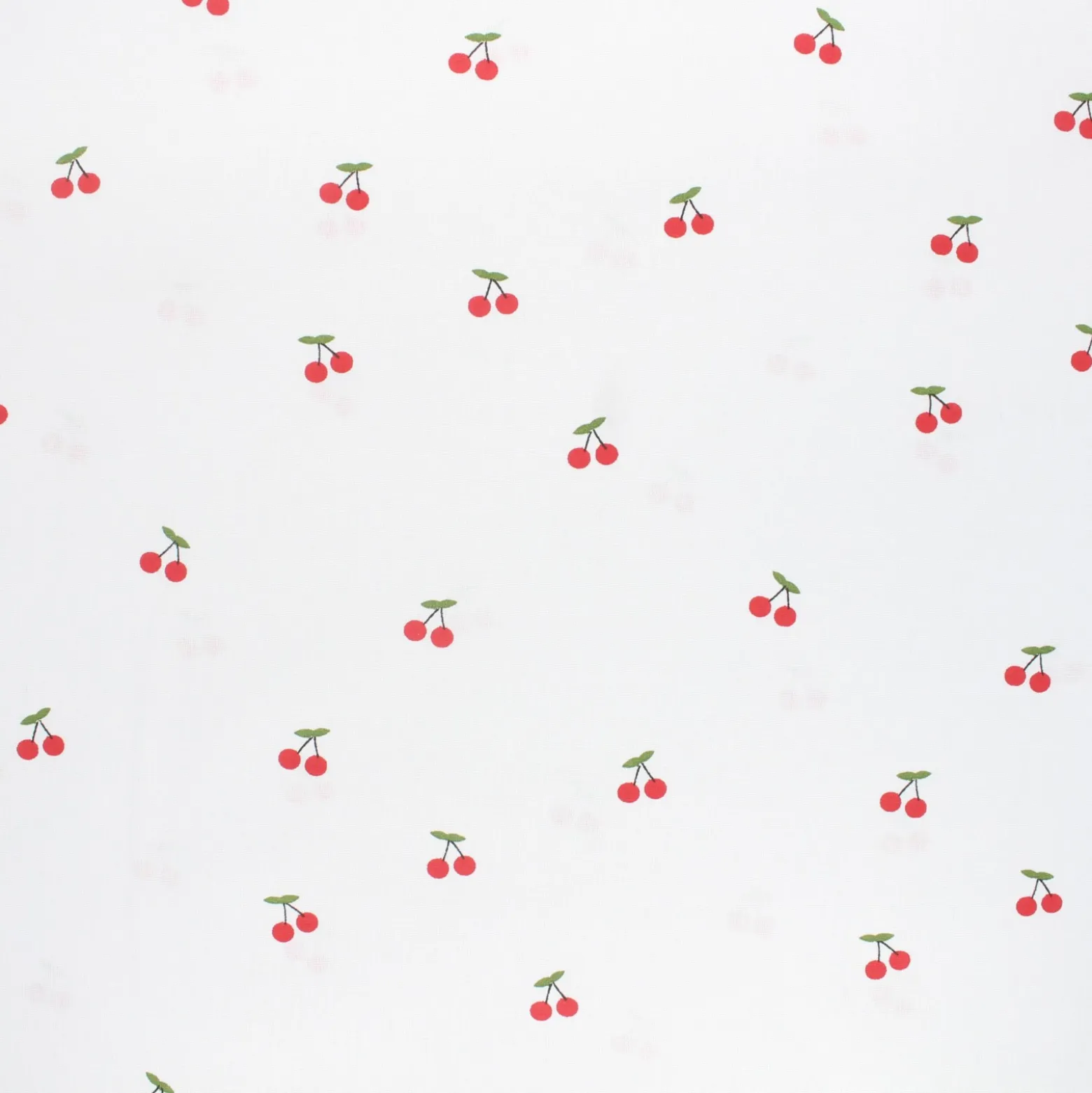 Tissu popeline de coton Cerise - blanc