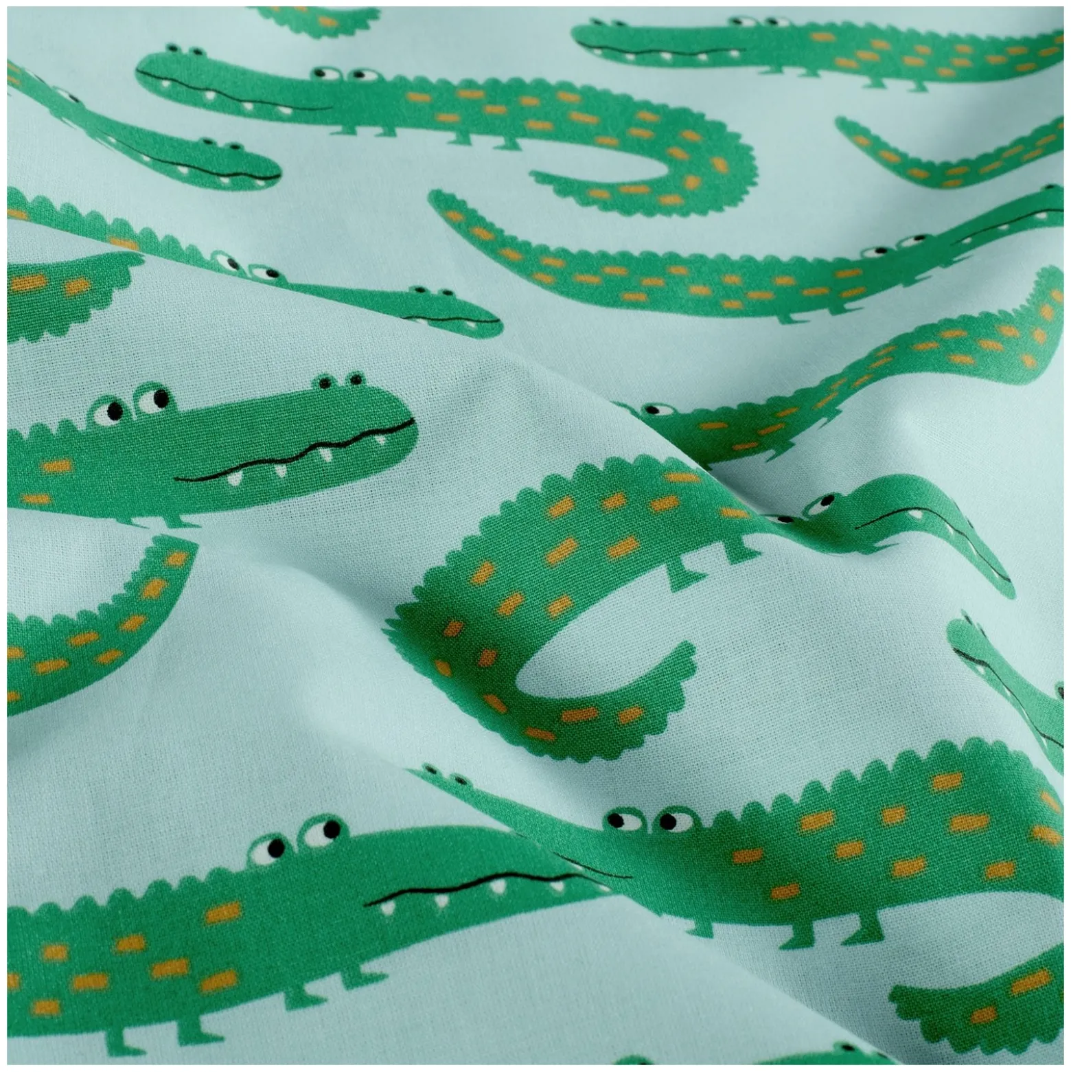 Tissu popeline de coton Crocodile - bleu