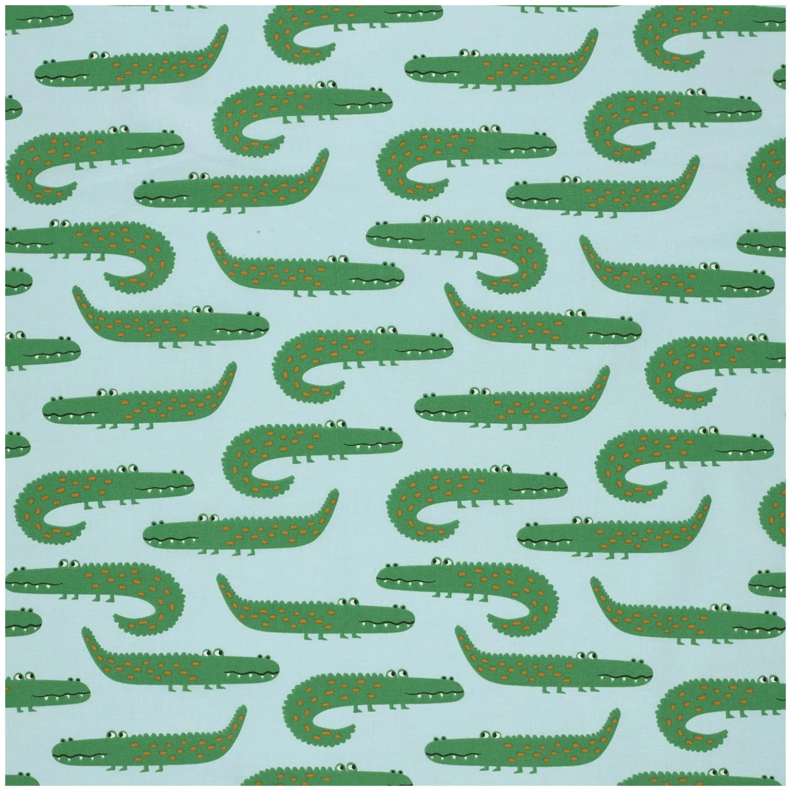 Tissu popeline de coton Crocodile - bleu