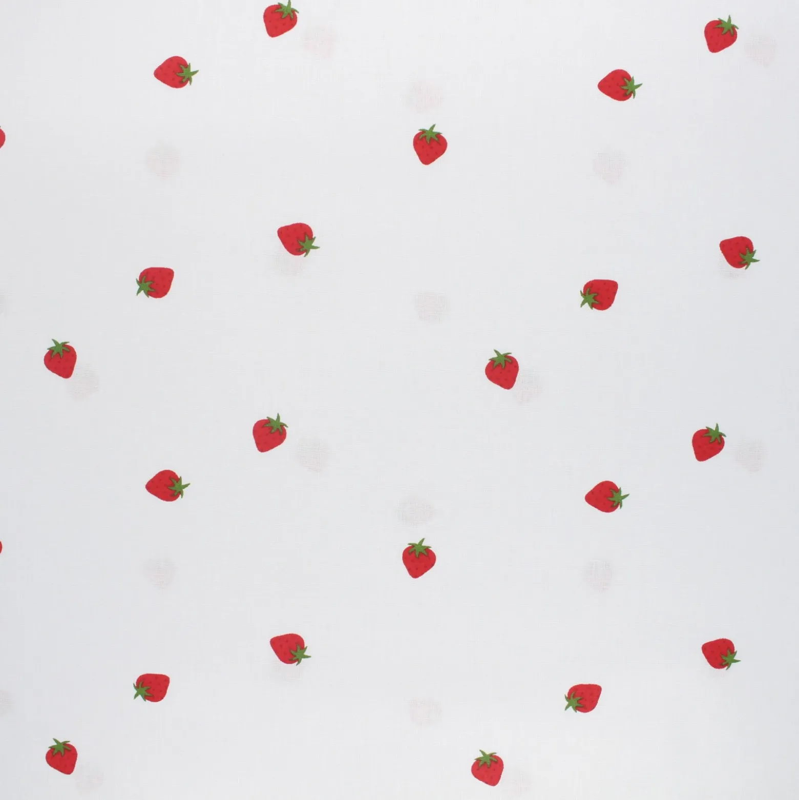 Tissu popeline de coton Fraise - blanc