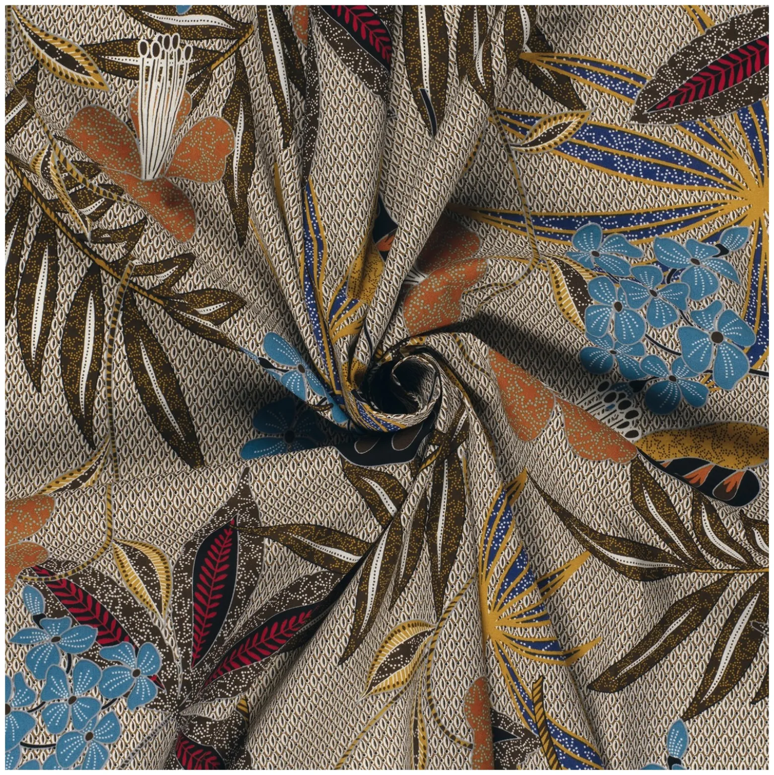Tissu popeline de coton élasthanne Zafiral - marron