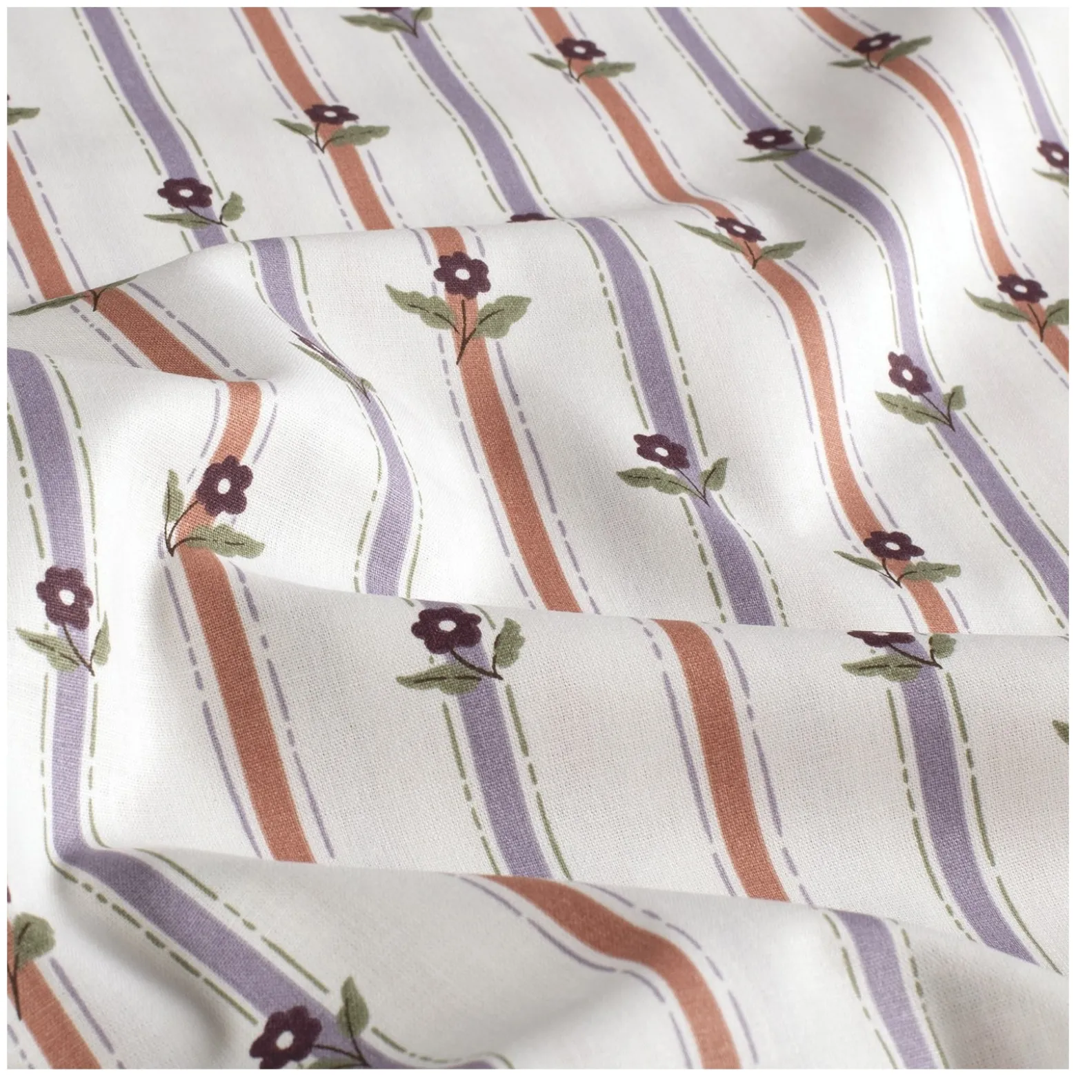 Tissu popeline de coton Linarose - blanc cassé