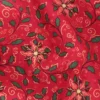 Tissu popeline de coton Poinsettia