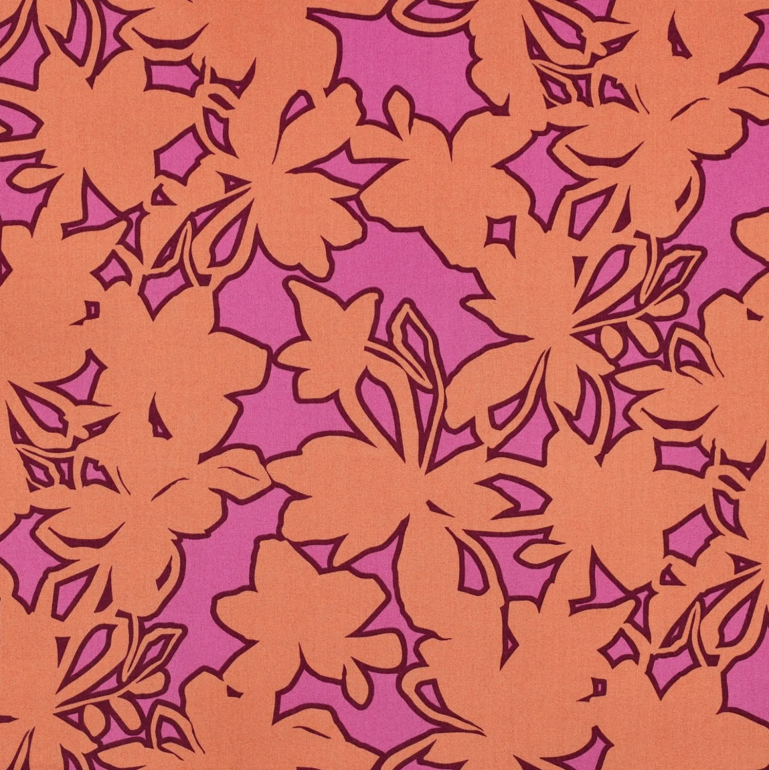 Tissu popeline de coton Pommé fabrics Bloom - orange