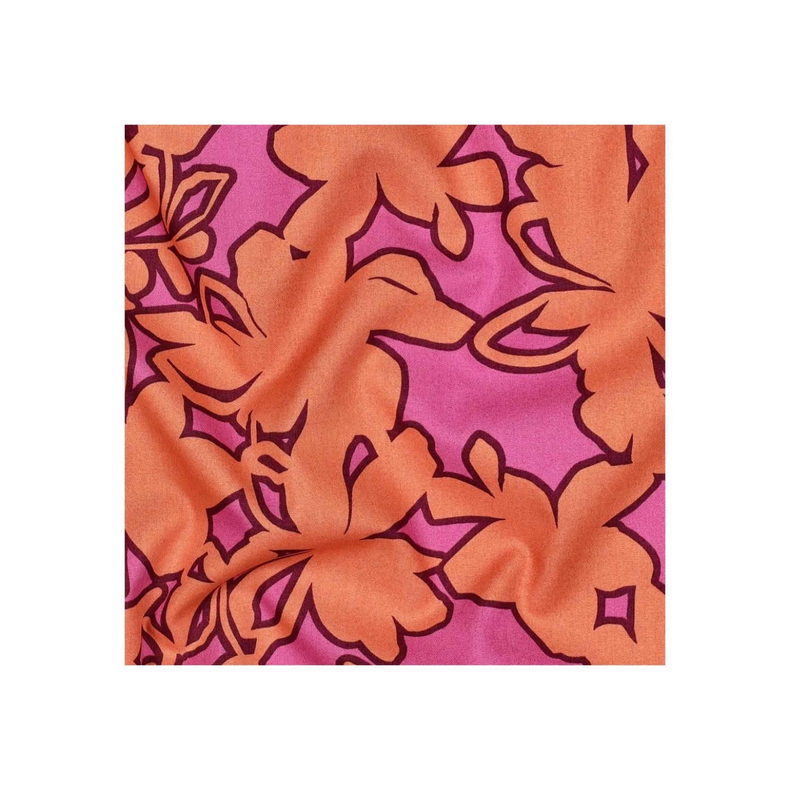 Tissu popeline de coton Pommé fabrics Bloom - orange