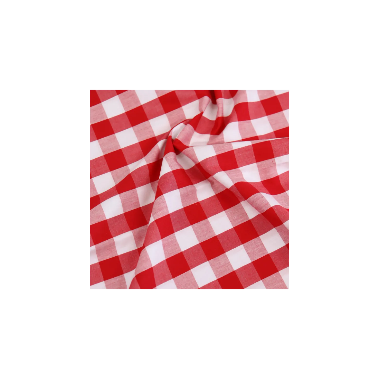 Tissu popeline de coton vichy Any - rouge