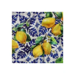 Tissu popeline de coton viscose Lemons - blanc