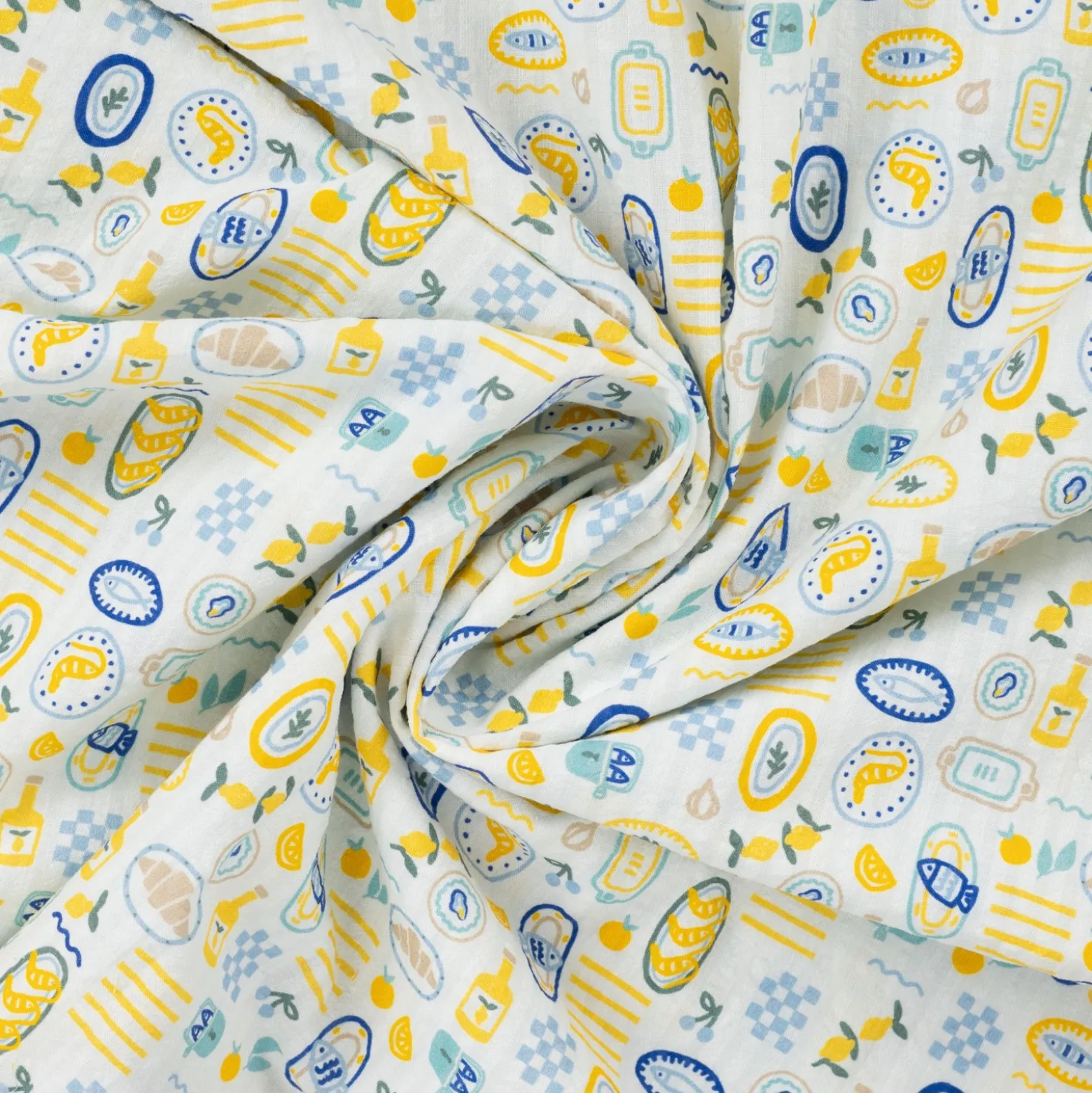 Tissu seersucker Estivella - blanc cassé
