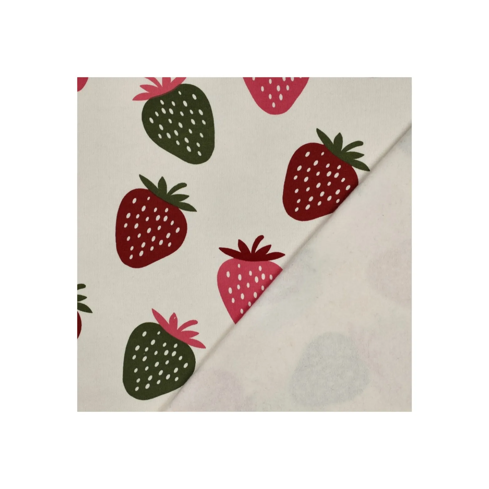 Tissu sweat épais Poppy Fraise - écru