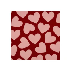 Tissu sweat Poppy Big coeurs - rouge