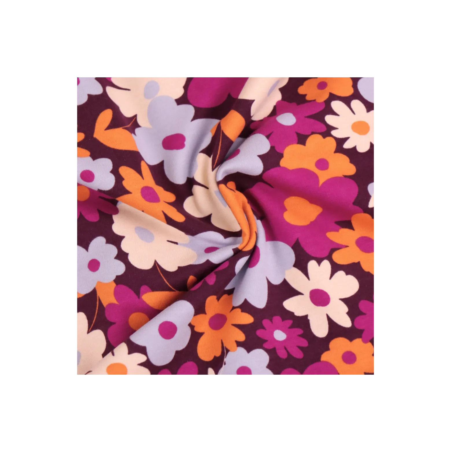 Tissu sweat Poppy Bloomi - bordeaux