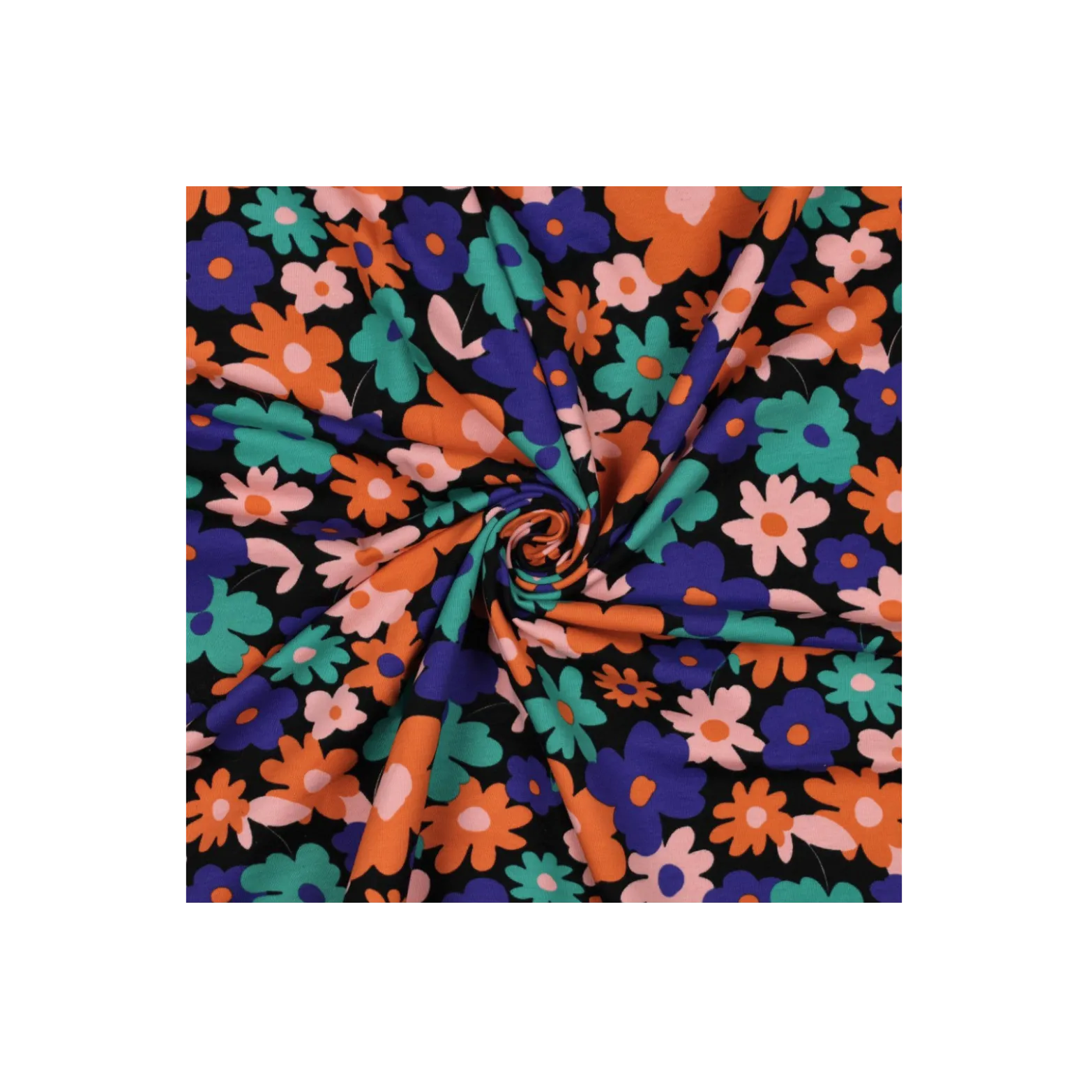 Tissu sweat Poppy Bloomi - noir