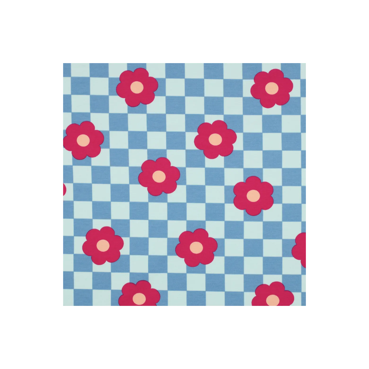Tissu sweat Poppy Flowerpop - bleu