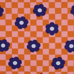 Tissu sweat Poppy Flowerpop - orange / rose