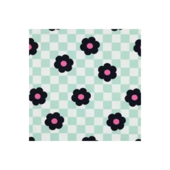 Tissu sweat Poppy Flowerpop - vert / blanc