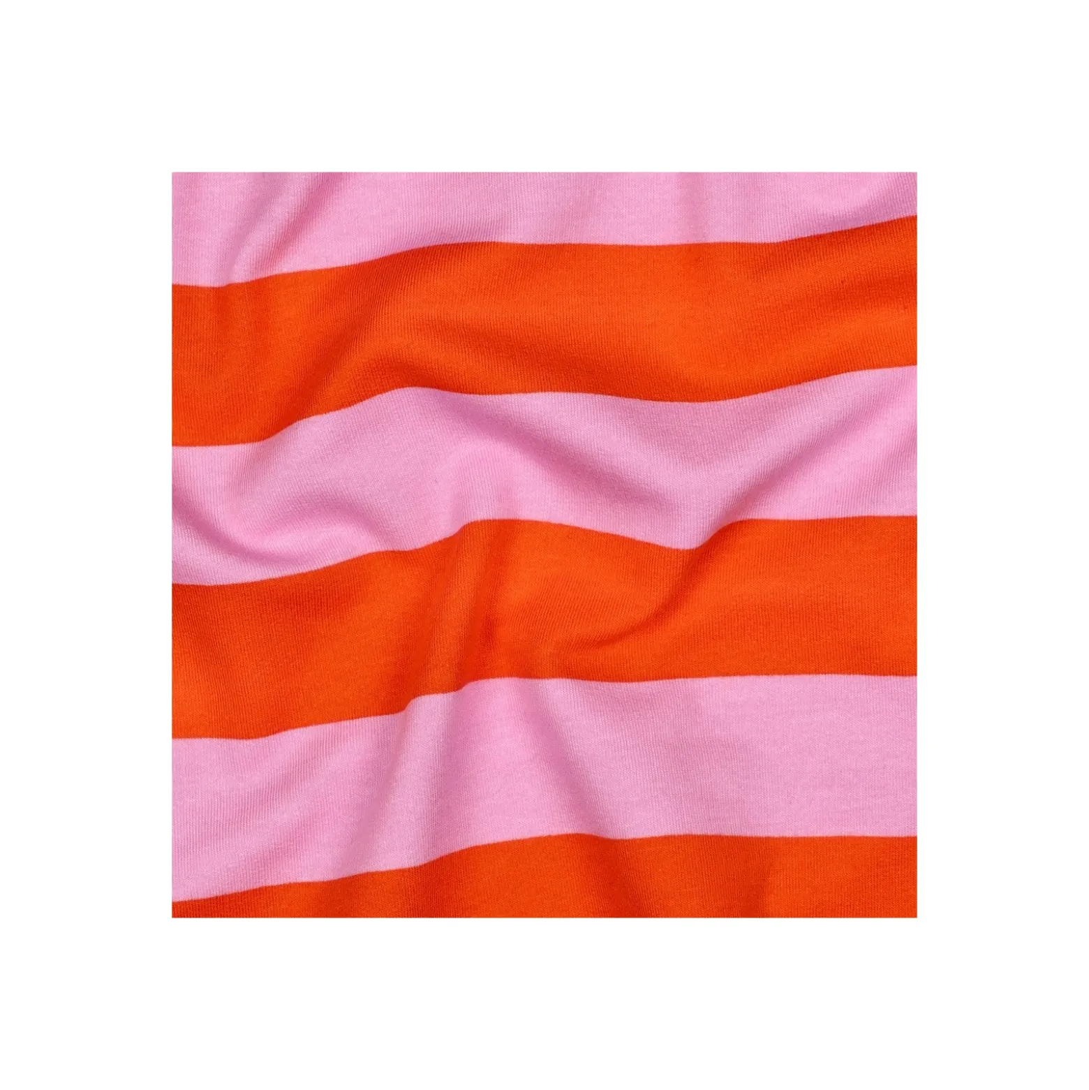 Tissu sweat Poppy Stripes - orange / rose