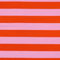 Tissu sweat Poppy Stripes - orange / rose