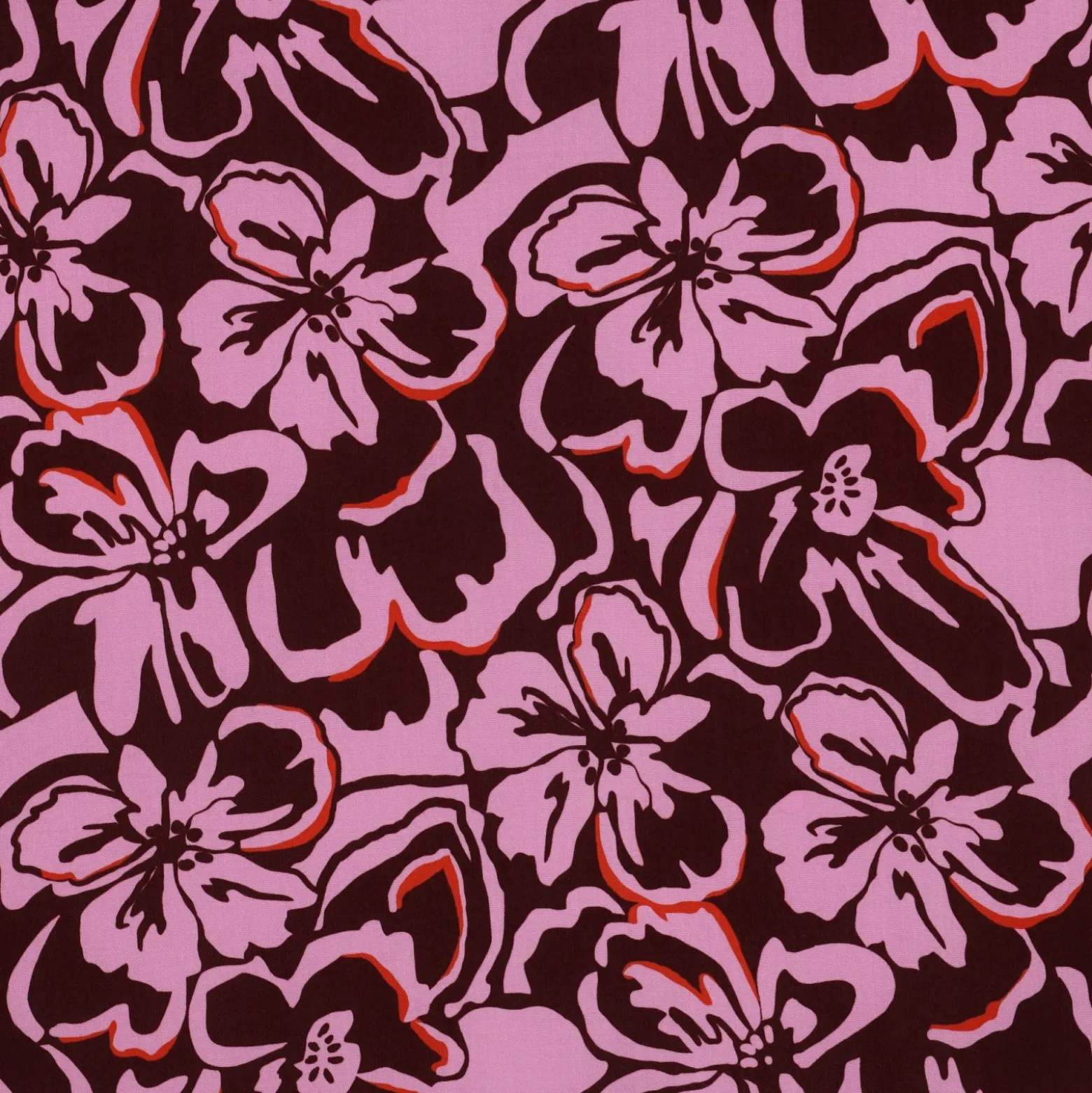 Tissu TENCEL™ Pommé fabrics Flori - bordeaux