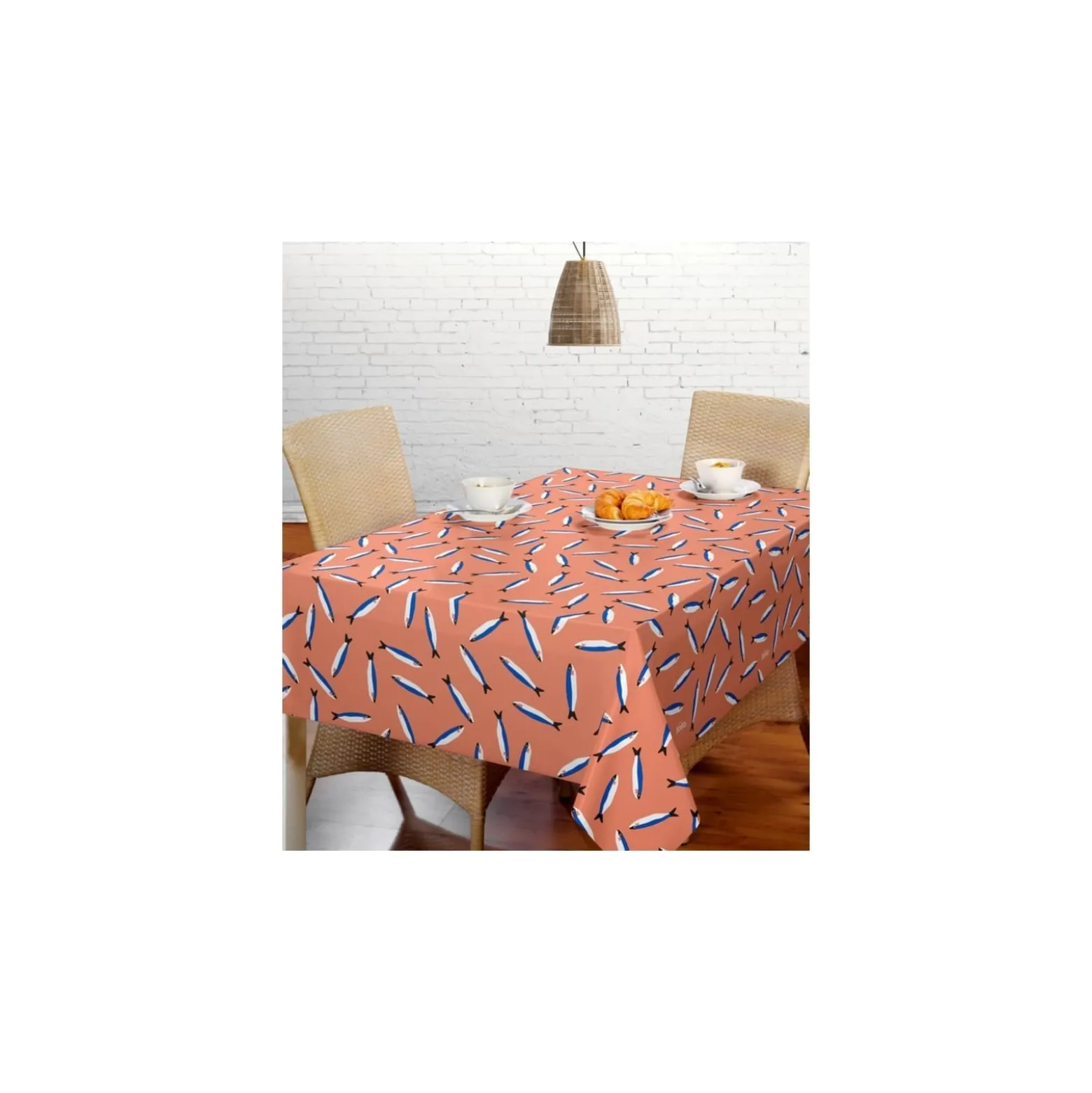 Tissu toile cirée Lola Sardine - orange