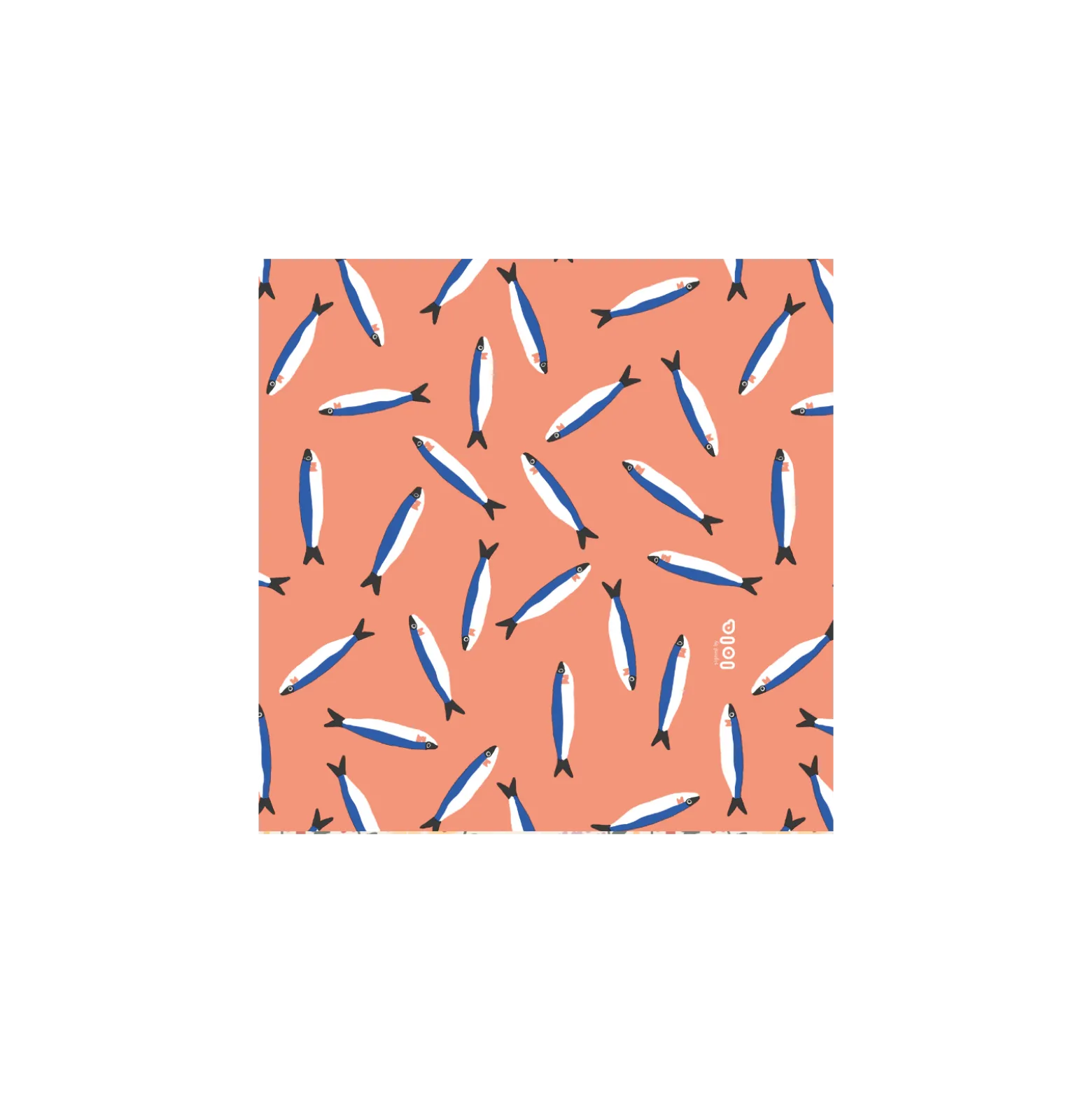Tissu toile cirée Lola Sardine - orange