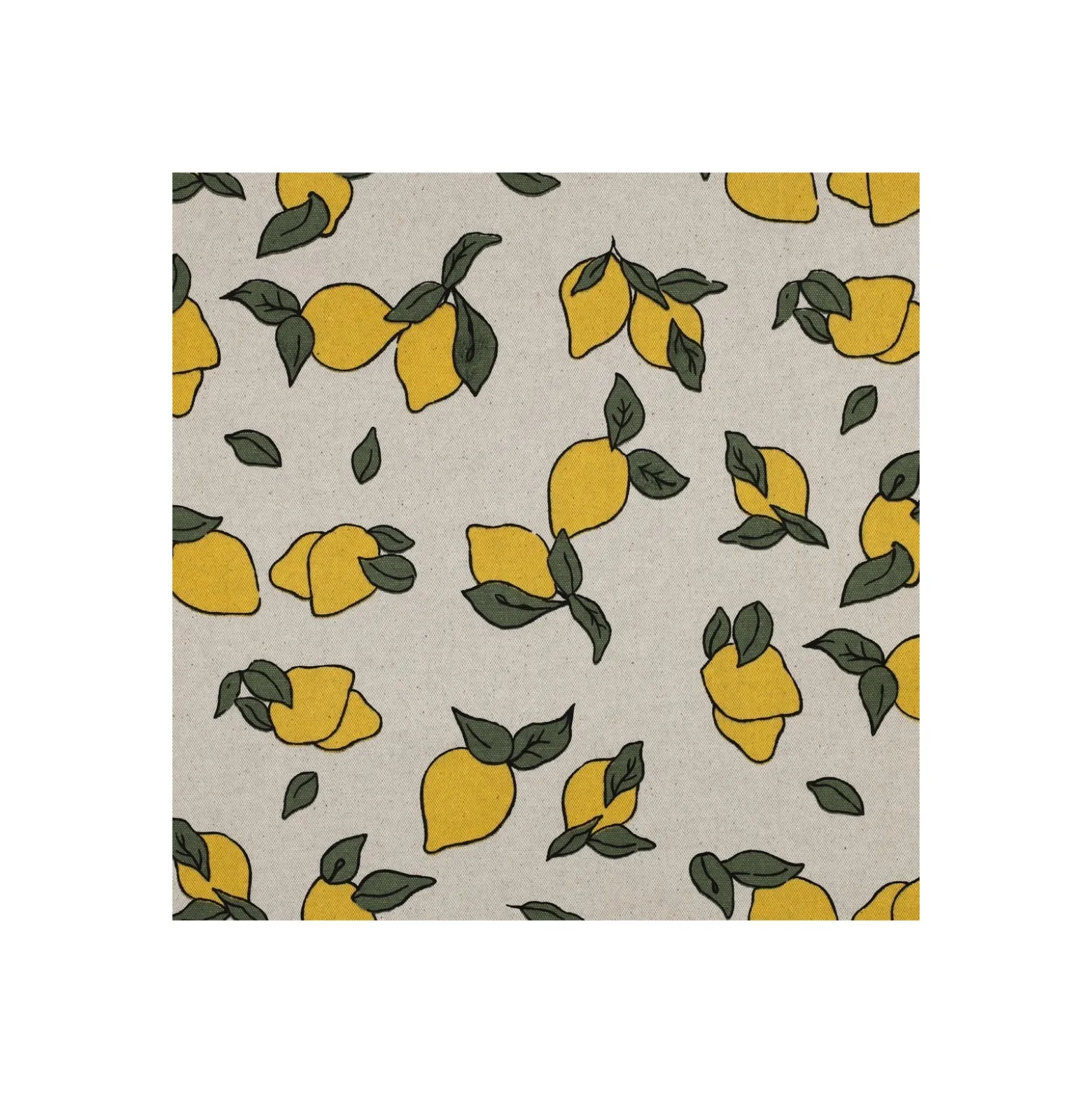 Tissu toile de coton aspect lin enduit Citron - naturel