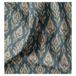 Tissu toile de coton demi natté Basuk - bleu